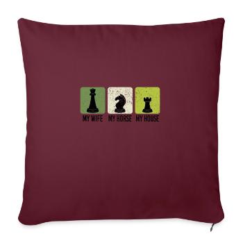 Chess Player Chess Games Chess Pun - Sofakissenbezug 45 x 45 cm - Burgunderrot - Vorne