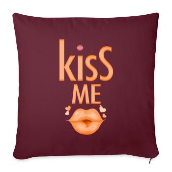 Embrasse-moi La fête - Housse de coussin décorative 45 x 45 cm - bordeaux - Devant