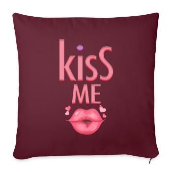 Embrasse-moi Fête Rendez-vous - Housse de coussin décorative 45 x 45 cm - bordeaux - Devant
