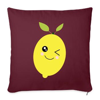Citron, Citron vert, Citron vert, Fruits, Fruits, Végétalien - Housse de coussin décorative 45 x 45 cm - bordeaux - Devant