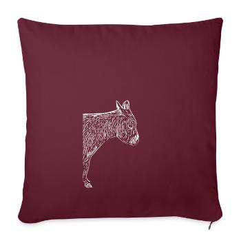 Cool à la maison âne âne à oreilles longues Gris - Housse de coussin décorative 45 x 45 cm - bordeaux - Devant
