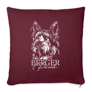 BERGER PICARD Portrait Chiens Wilsigns - Housse de coussin décorative 45 x 45 cm - bordeaux - Devant