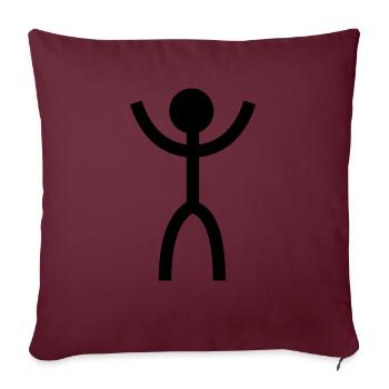 T-Shirt Stickman stehend - Sofakissenbezug 45 x 45 cm - Burgunderrot - Vorne