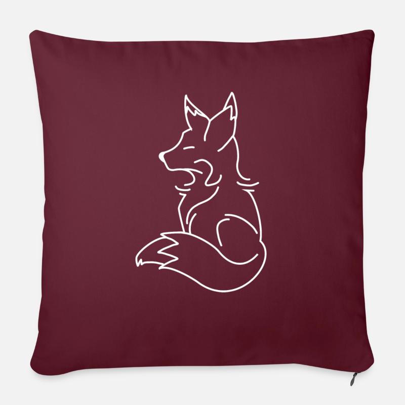 Fuchs - Sofakissenbezug 45 x 45 cm - Burgunderrot