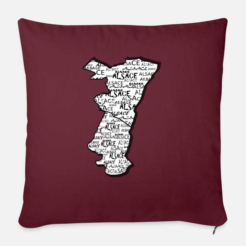 Elsass Region Name - Sofakissenbezug 45 x 45 cm - Burgunderrot