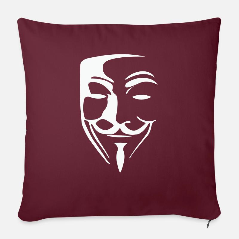 anonymous maske - Sofakissenbezug 45 x 45 cm - Burgunderrot