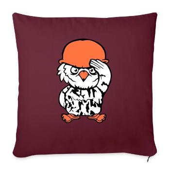 Owl Soldier Military War Helmet Fighter Army Cool - Sofa pillowcase 17,3'' x 17,3'' (45 x 45 cm) - burgundy - Front