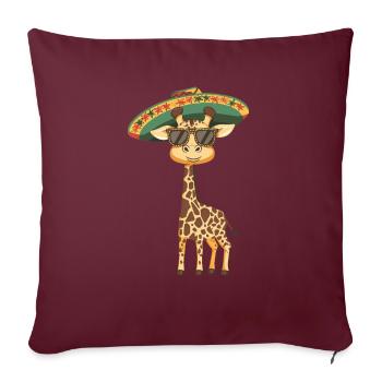 Giraffe Funny Sombrero - Sofa pillowcase 17,3'' x 17,3'' (45 x 45 cm) - burgundy - Front