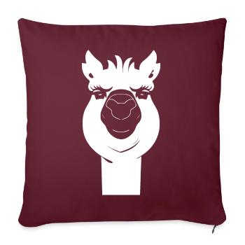 Drôle de lama Silhouette Cheeky Fun Lamas - Housse de coussin décorative 45 x 45 cm - bordeaux - Devant