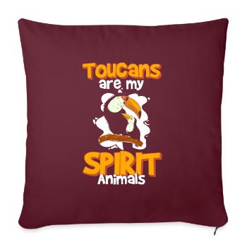 Toucan Holiday Jungle Tropicale - Housse de coussin décorative 45 x 45 cm - bordeaux - Devant