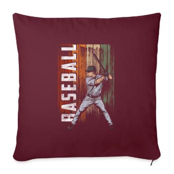 Lanceur de joueur de baseball - Housse de coussin décorative 45 x 45 cm - bordeaux - Devant