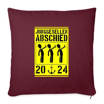 Enterrement de vie de garçon 2024 - Housse de coussin décorative 45 x 45 cm - bordeaux - Devant