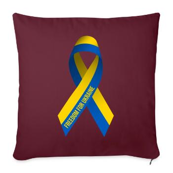 Boucle de la liberté pour l’Ukraine - Housse de coussin décorative 45 x 45 cm - bordeaux - Devant