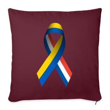 La France pour la paix en Ukraine - Housse de coussin décorative 45 x 45 cm - bordeaux - Devant