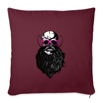 tete de mort hipster crane chauve logo anarchy slu - Housse de coussin décorative 45 x 45 cm - bordeaux - Devant
