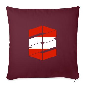 Drapeau de l’Autriche Drapeau de l’Autriche Drapeau de l’Autriche AT - Housse de coussin décorative 45 x 45 cm - bordeaux - Devant