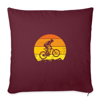 VTT Vélo idée cadeau original pour fan cycliste - Housse de coussin décorative 45 x 45 cm - bordeaux - Devant