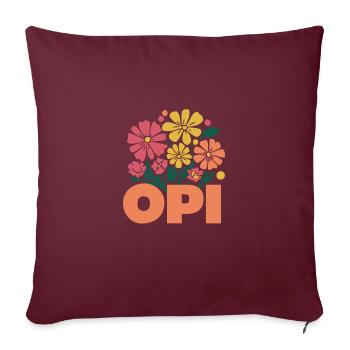 Opi Blumen Großvater Liebe Ehrentag Unikat - Sofakissenbezug 45 x 45 cm - Burgunderrot - Vorne