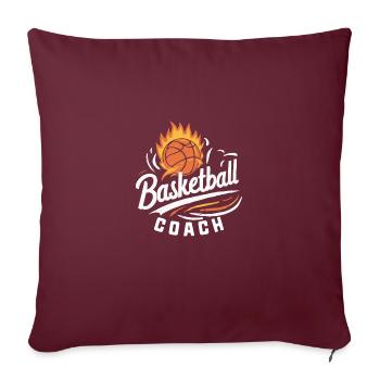 Basketball-Feuer-Coach - Sofakissenbezug 45 x 45 cm - Burgunderrot - Vorne