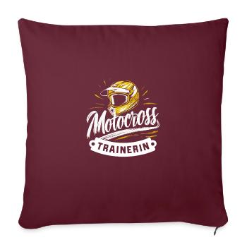 Motocross-Junge Trainerin - Sofakissenbezug 45 x 45 cm - Burgunderrot - Vorne