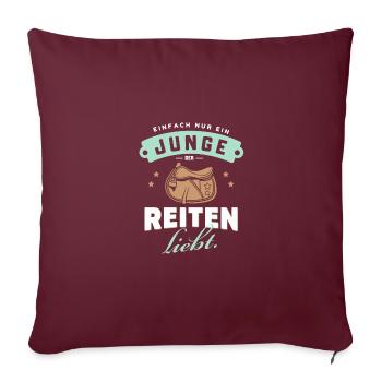 Junge Reiter Liebe Pferd Hobby Freude Idee - Sofakissenbezug 45 x 45 cm - Burgunderrot - Vorne