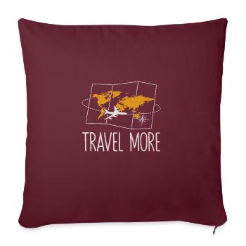 Voyage plus touristique vacances voyageur détente - Housse de coussin décorative 45 x 45 cm - bordeaux - Devant