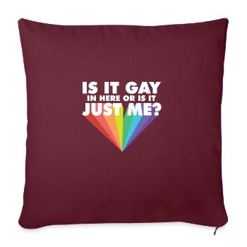 Est-ce gay ici LGBTQ fier allié Gay Pride Parade - Housse de coussin décorative 45 x 45 cm - bordeaux - Devant