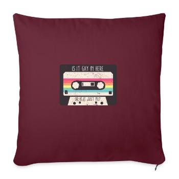 Est-ce gay ici LGBTQ Ally Trans Gay Pride Arc-en-ciel - Housse de coussin décorative 45 x 45 cm - bordeaux - Devant