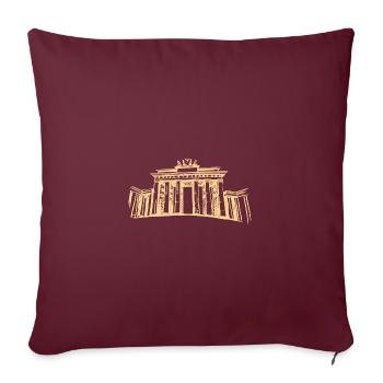 Porte de Brandebourg de Berlin - Housse de coussin décorative 45 x 45 cm - bordeaux - Devant