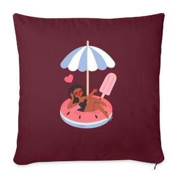 Bouée - Housse de coussin décorative 45 x 45 cm - bordeaux - Devant