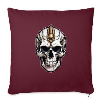 pharaon- momie - egypte - Housse de coussin décorative 45 x 45 cm - bordeaux - Devant