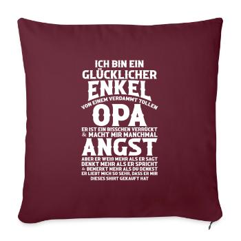 Enkel & Opa Familie Enkel Geschenk - Sofakissenbezug 45 x 45 cm - Burgunderrot - Vorne