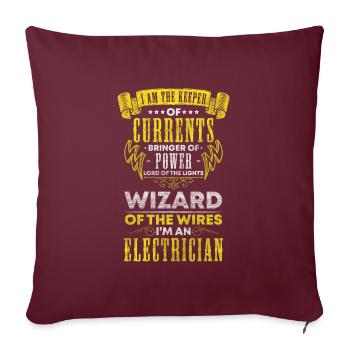 Technicien en électronique watts haute tension - Housse de coussin décorative 45 x 45 cm - bordeaux - Devant