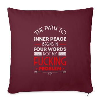 Problèmes, Plaisir, Humour Devise - Housse de coussin décorative 45 x 45 cm - bordeaux - Devant