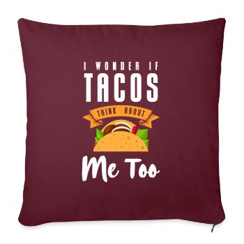 Burrito mexicain affamé - Housse de coussin décorative 45 x 45 cm - bordeaux - Devant