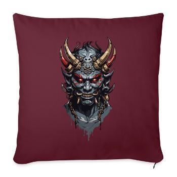 Démons Oni des légendes d’Halloween au Japon - Housse de coussin décorative 45 x 45 cm - bordeaux - Devant