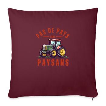 Pas de pays sans paysans - Housse de coussin décorative 45 x 45 cm - bordeaux - Devant