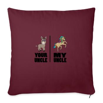 Ton oncle mon oncle drôle cadeau de licorne - Housse de coussin décorative 45 x 45 cm - bordeaux - Devant