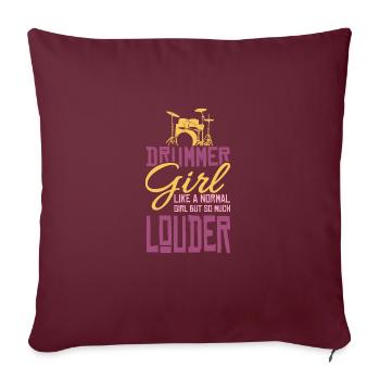 Drummer Girl Musiker Schlagzeuger Geschenk Mädchen - Sofakissenbezug 45 x 45 cm - Burgunderrot - Vorne
