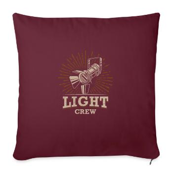 LIGHT CREW Cadeau de technicien en éclairage rétro - Housse de coussin décorative 45 x 45 cm - bordeaux - Devant