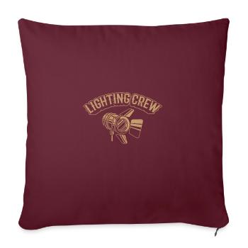 ÉCLAIRAGE CREW cadeau technicien éclairage rétro - Housse de coussin décorative 45 x 45 cm - bordeaux - Devant