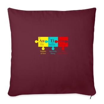 AUTISM PUZZLE Autism Awareness Gift Autist - Housse de coussin décorative 45 x 45 cm - bordeaux - Devant