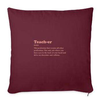 LETTRE D'ENSEIGNANT Cadeau pour professeur d'anglais - Housse de coussin décorative 45 x 45 cm - bordeaux - Devant