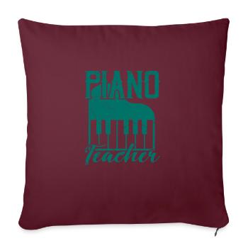 Cadeau de professeur de piano pour professeur de piano - Housse de coussin décorative 45 x 45 cm - bordeaux - Devant