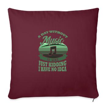 Kit de batterie cadeau MUSICIEN pour batteur SORRY - Housse de coussin décorative 45 x 45 cm - bordeaux - Devant