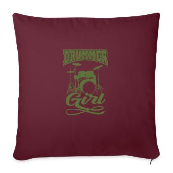 Kit de batterie cadeau DRUMMER pour batteur - Housse de coussin décorative 45 x 45 cm - bordeaux - Devant