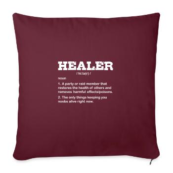 RAID HEALER Cool Gamer Gaming Drôle de joueur - Housse de coussin décorative 45 x 45 cm - bordeaux - Devant