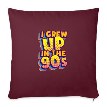 90 Mottoparty 90 Tenue 90 Retro années 90 - Housse de coussin décorative 45 x 45 cm - bordeaux - Devant