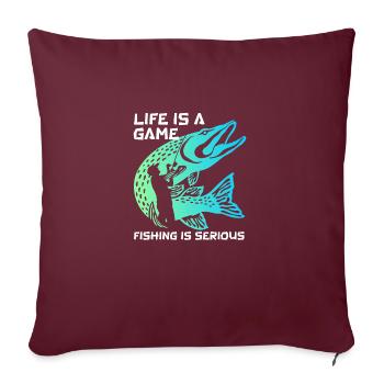 Pêche pêche - Housse de coussin décorative 45 x 45 cm - bordeaux - Devant