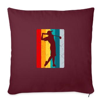 GOLF RETRO Golfer Outfit Golferinnen Golf Spieler - Sofakissenbezug 45 x 45 cm - Burgunderrot - Vorne